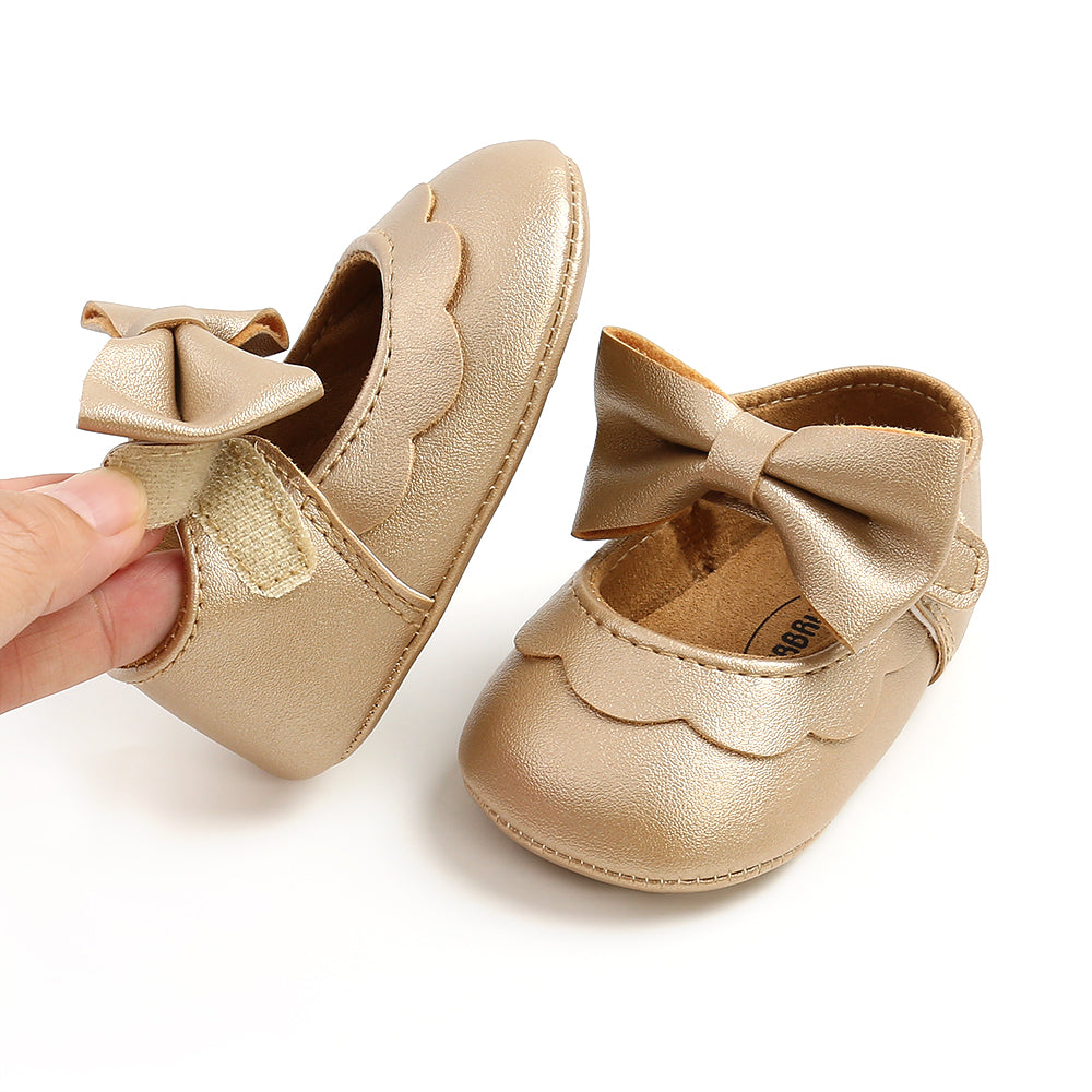 Newborn Baby Girls Boys Crib Shoes 0-18M - Bowknot Soft Sole Shoes