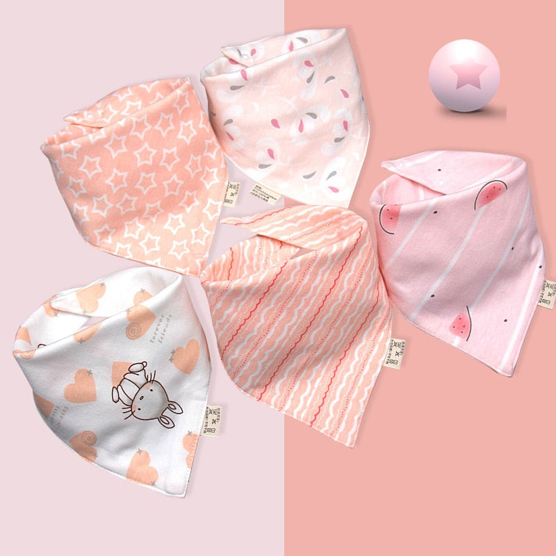 5Pcs/Set Cotton Baby Bibs