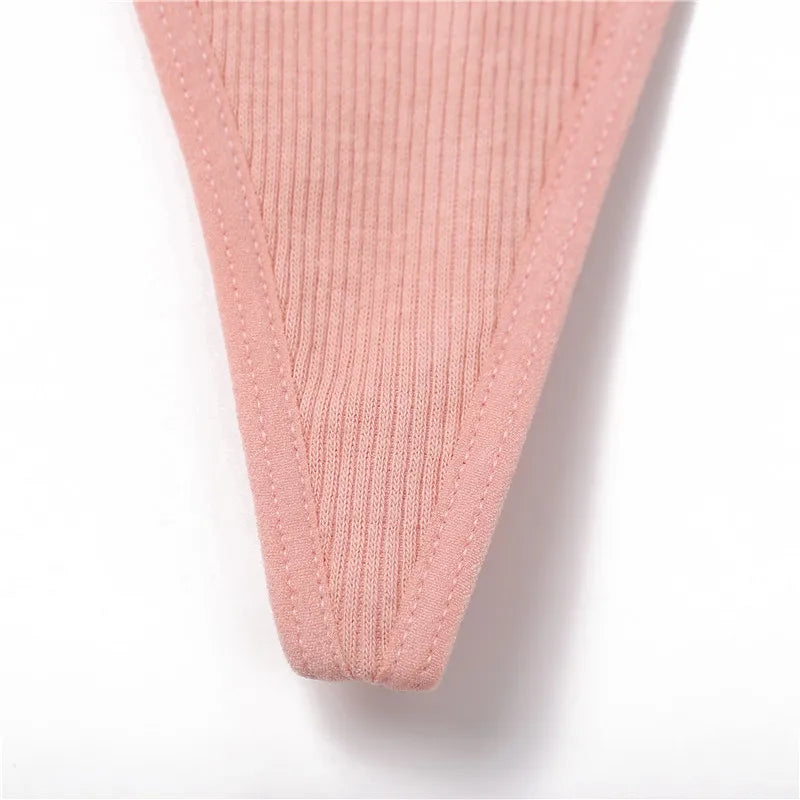 Cotton Thongs 3-Pack Set - Low-Rise Comfortable Underwear