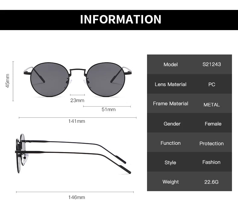 Fashion Round Vintage Sunglasses - Gradient Retro Alloy Unisex Eyewear