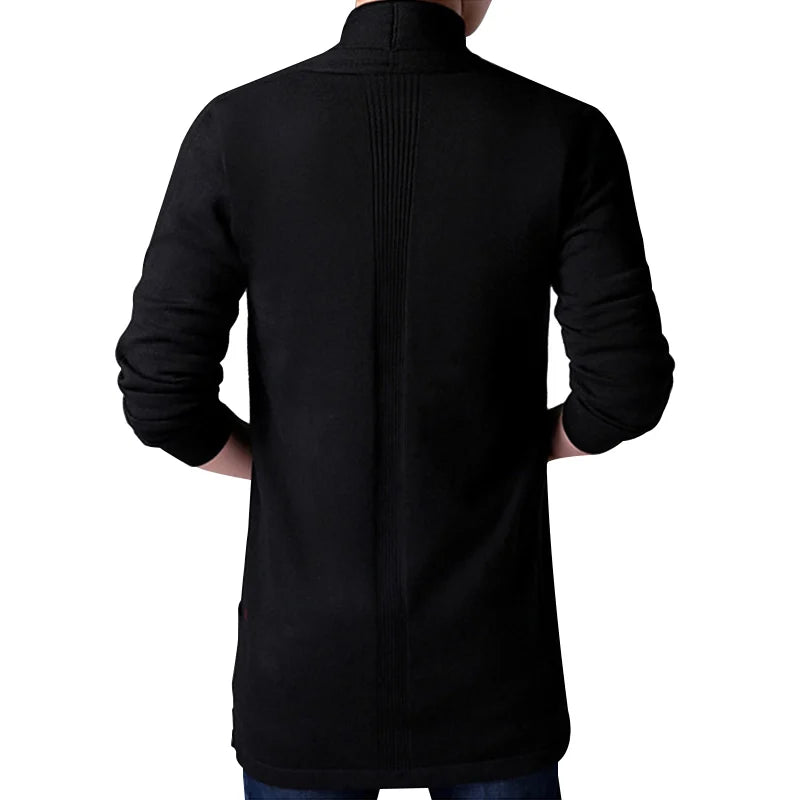 Men's Thin Knitted Cardigan Sweater Spring Autumn Bottoming Long Sleeved Slim Fit Cardigan Sweater