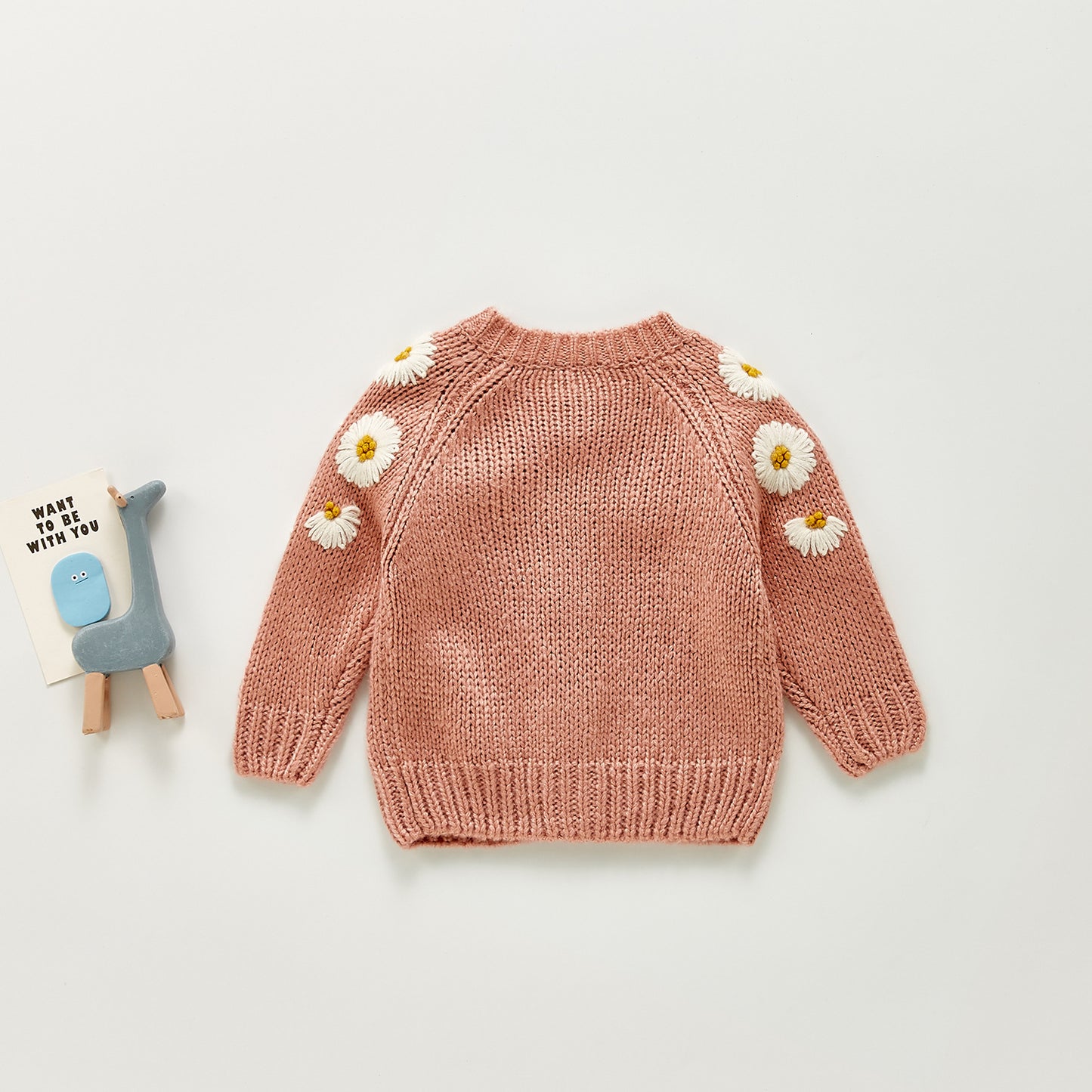 0-24M Baby Girls  Sweater Cardigan - Long Sleeve Single Breasted Flowers Knit Jacket