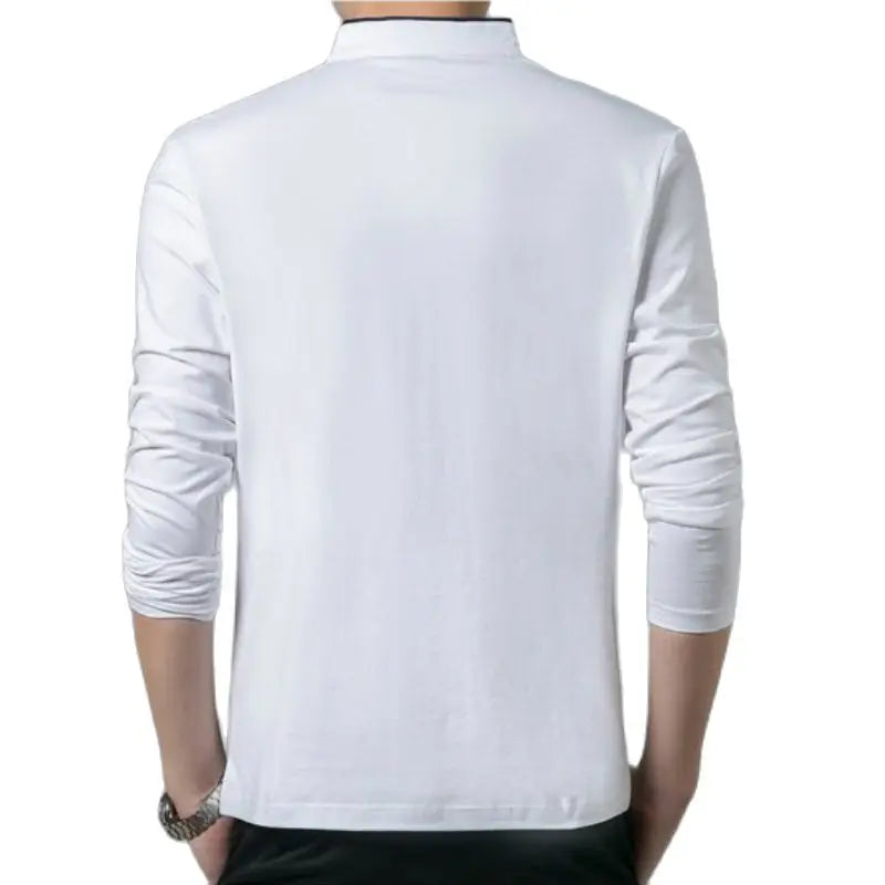Men's Long Sleeve Cotton T-Shirt - Basic Solid Casual Tee Shirt Top
