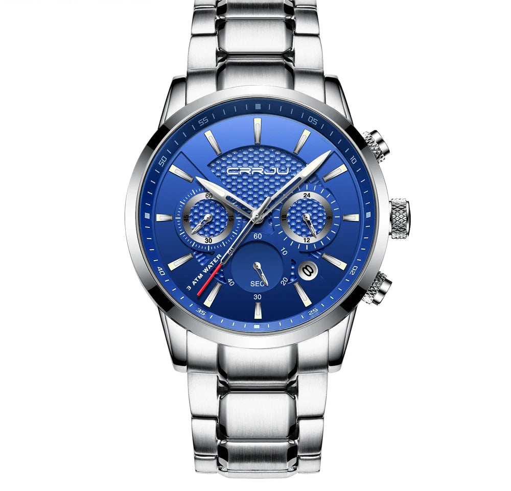 Men's Military Sports Watch - Waterproof Chronograph Gold Stainless Steel