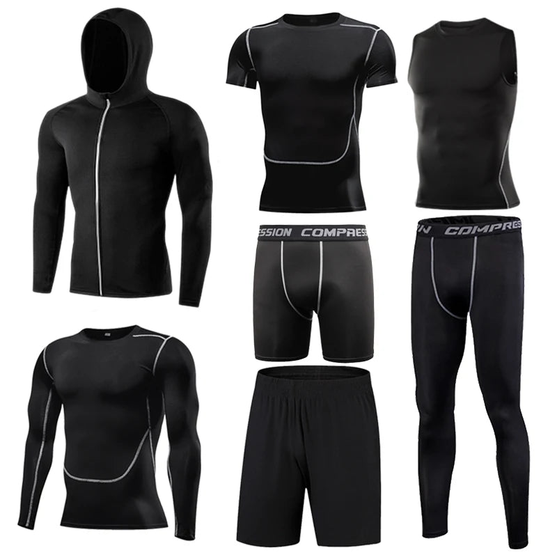 Men's Running Compression Quick Dry  Fitness Tight Sportswear Gym Sport Short Sleeve Shirt