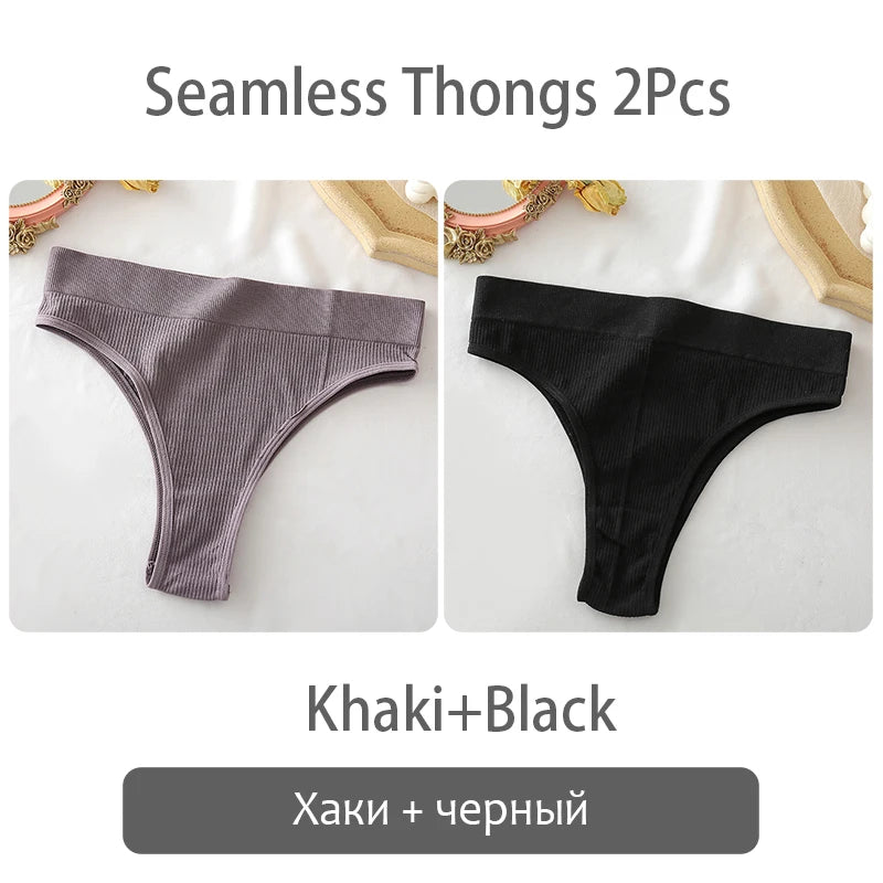Women's Seamless Thong Underwear - Low Waist G-String Lingerie