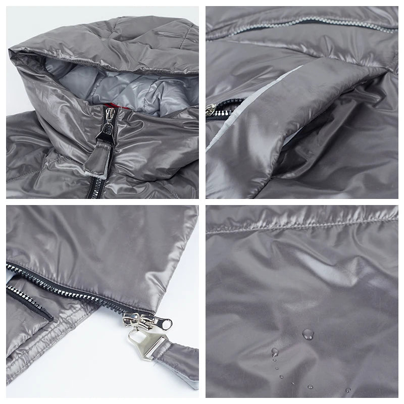 Women's Hooded Parka Jacket Plus Size Mid-Length Cotton Lined Coat