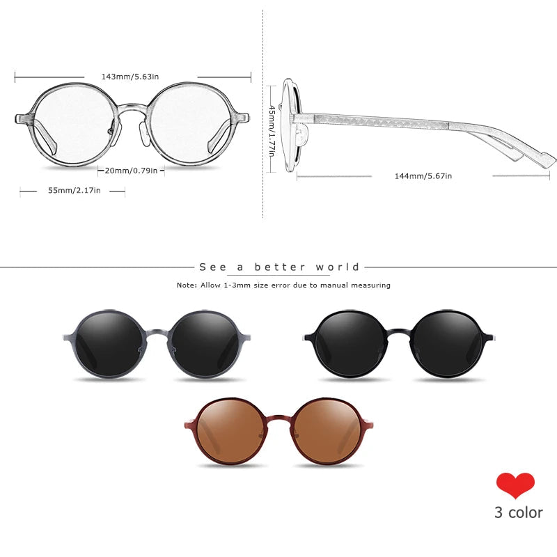 Hot Black Round Sunglasses - Retro Vintage UV400 Eyewear for Men & Women