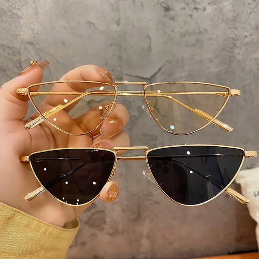 Cat Eye Sunglasses -Women Metal Triangle Sunglasses UV400