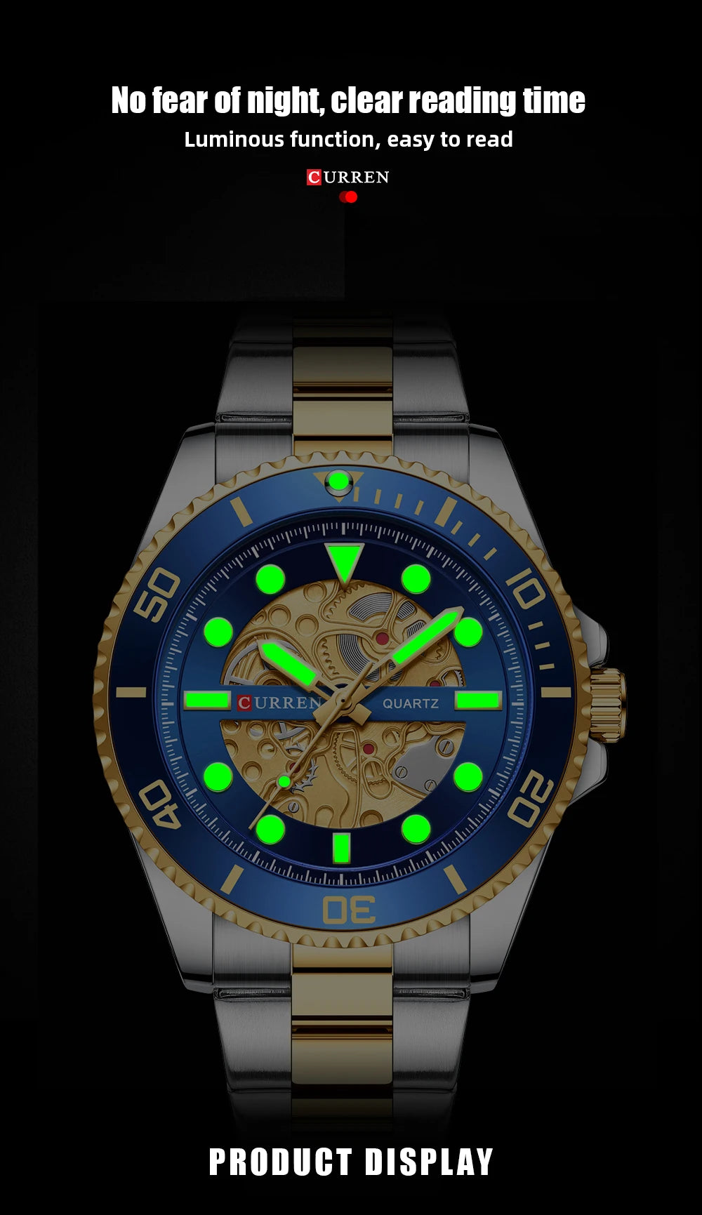 Men's Stainless Steel Sports Watch - Business Casual Quartz Wristwatch