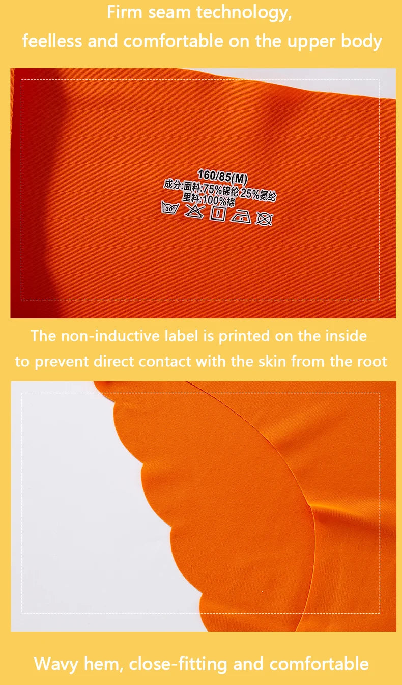 Women's Seamless Panties 3-Piece Set - Low Waist Wavy Edge Briefs