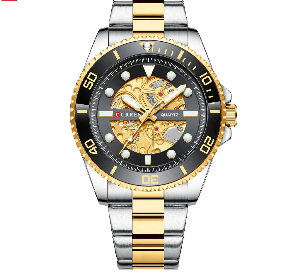 Men's Stainless Steel Sports Watch - Business Casual Quartz Wristwatch