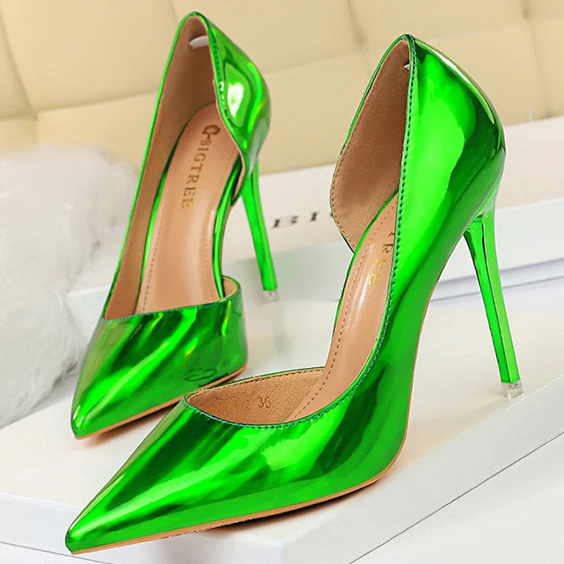 Women's Patent Leather High Heels Shoes