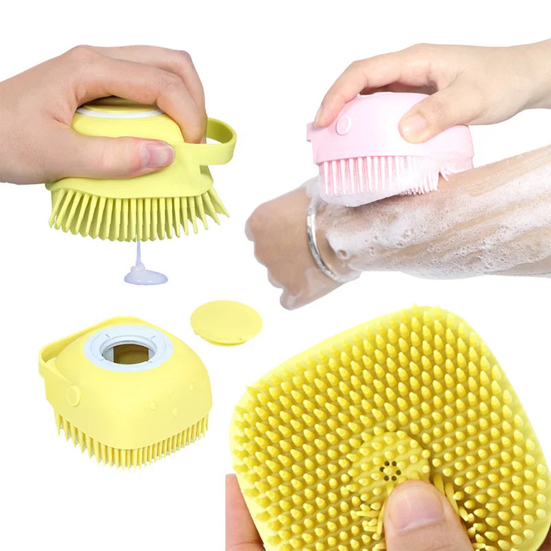 Baby's Silicone Shampoo Bath Scrubber Brush Massage Comb