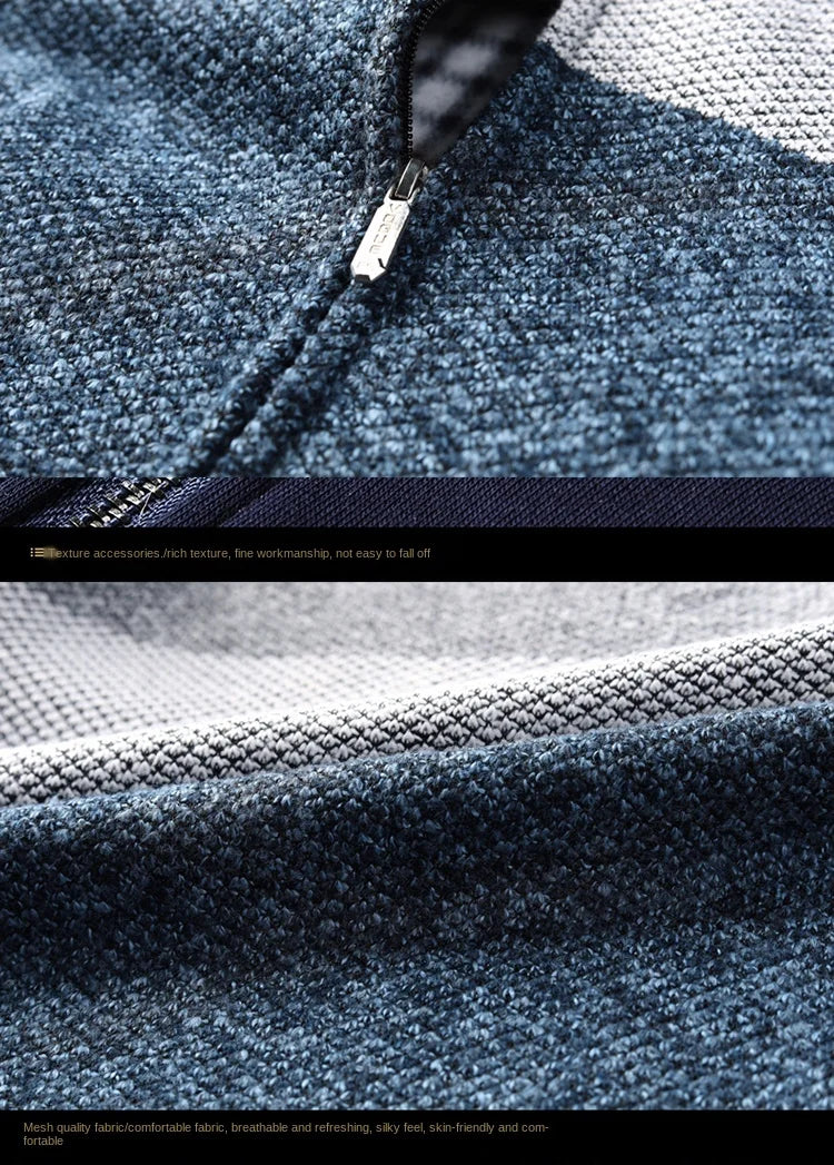 Men's Patchwork Knitted Cardigan Knitwear Sweater