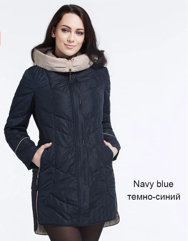 Women's Hooded Parka Coat - Long Padded Casual Jacket