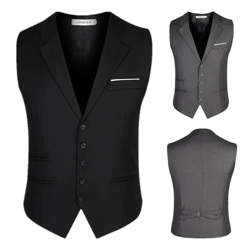 Men Slim Fit Casual Sleeveless Waistcoat