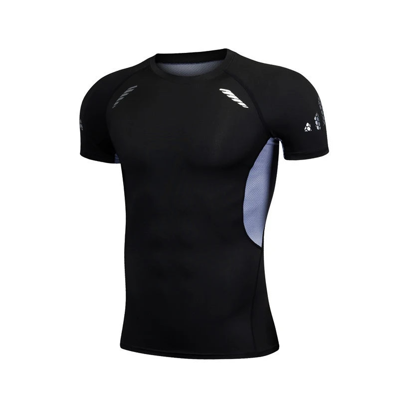 Men's Running Compression Quick Dry  Fitness Tight Sportswear Gym Sport Short Sleeve Shirt