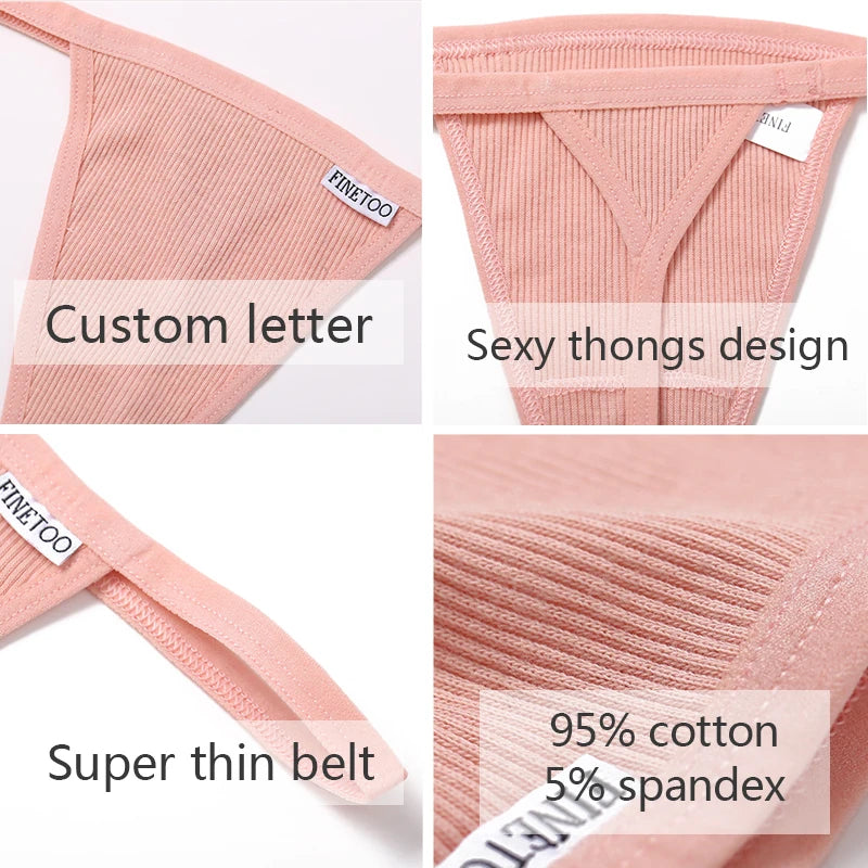 Cotton Thongs 3-Pack Set - Low-Rise Comfortable Underwear