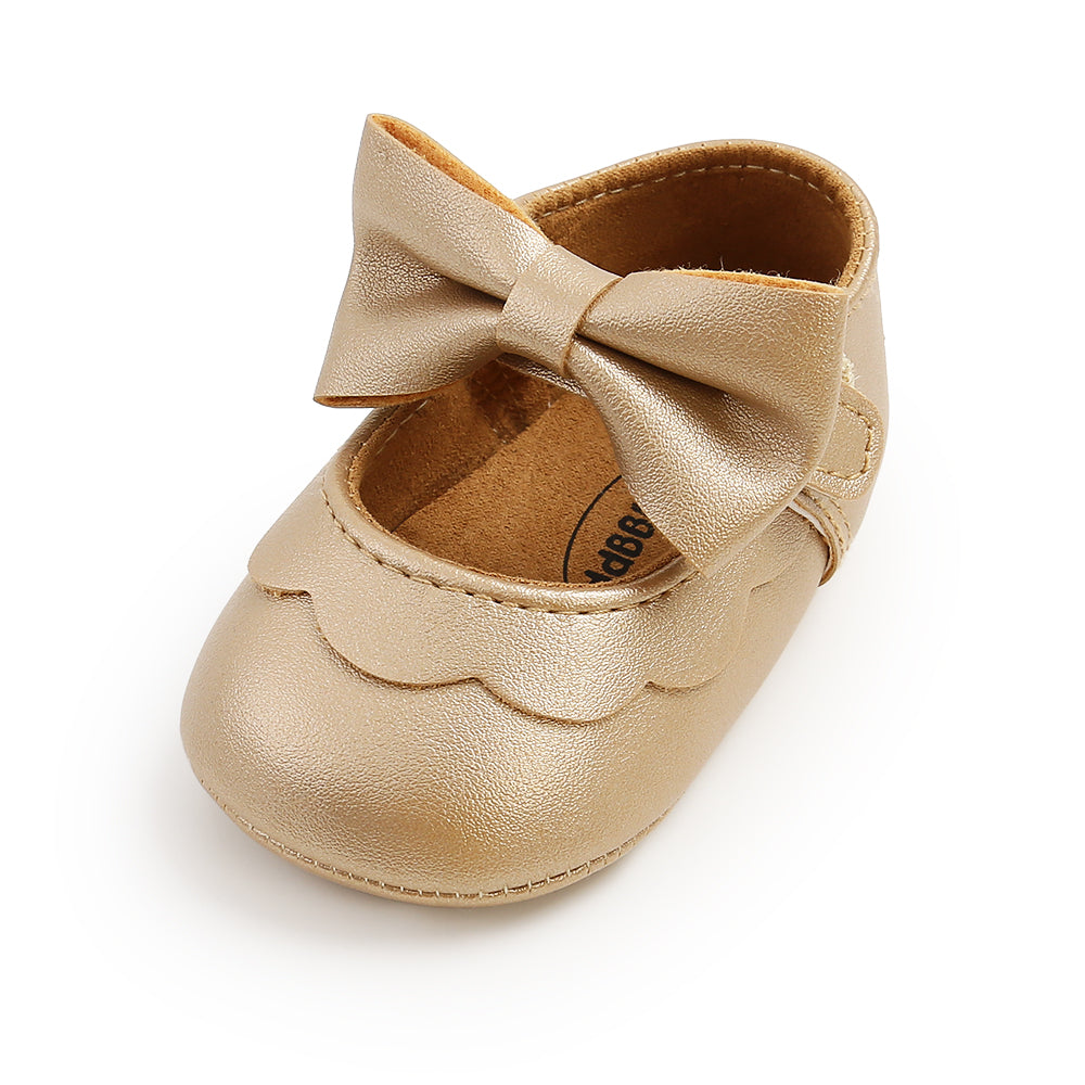 Newborn Baby Girls Boys Crib Shoes 0-18M - Bowknot Soft Sole Shoes