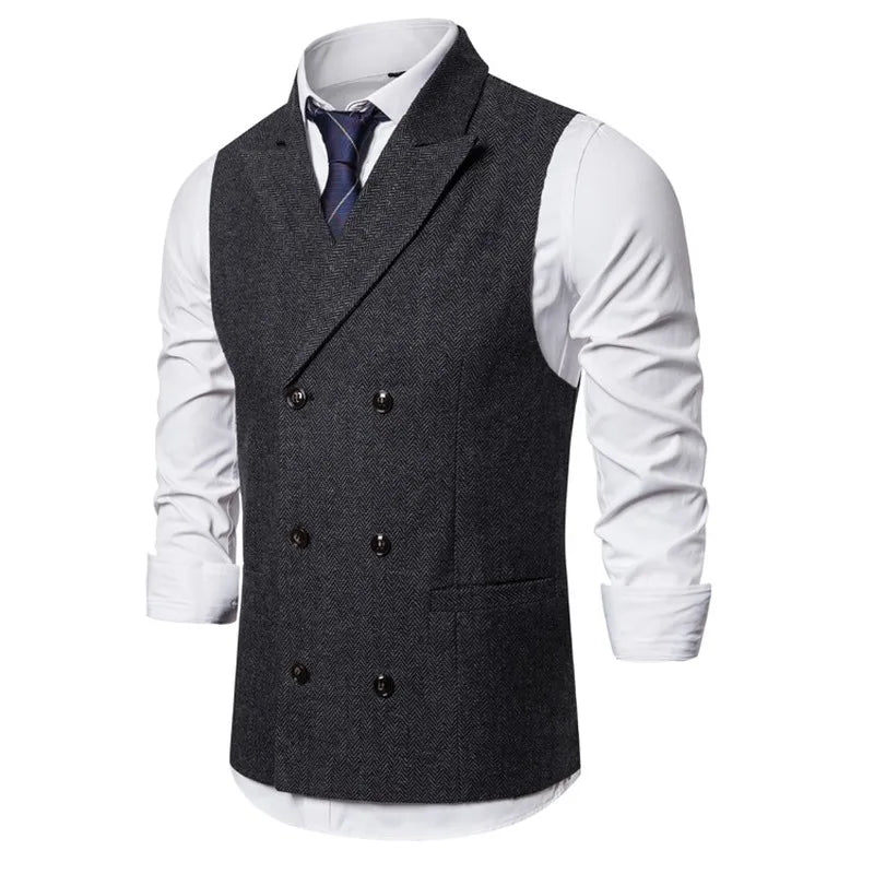 Double Breasted Suit Vest Waistcoat for Men