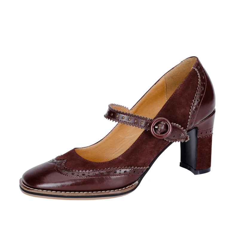 Women's Retro Mary Janes Heel Shoes