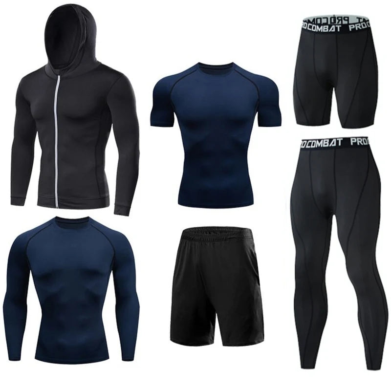 Men's Running Compression Quick Dry  Fitness Tight Sportswear Gym Sport Short Sleeve Shirt