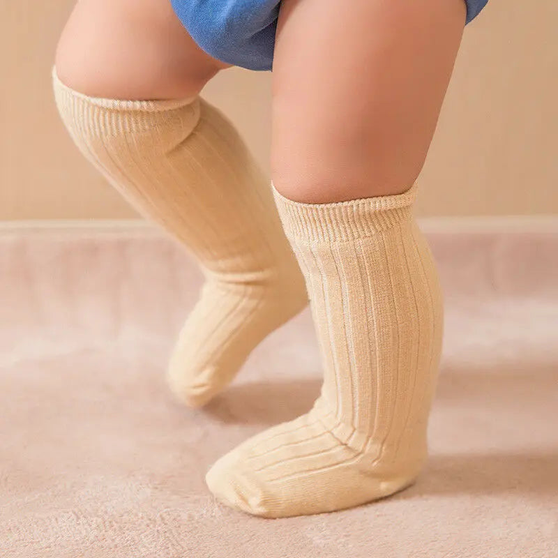 Infant & Toddler Knee High Socks - Solid Knit Leg Warmers (0-3 Years)