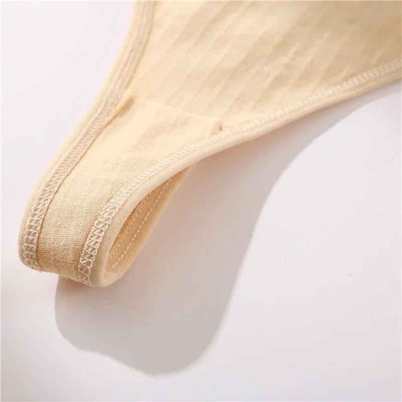 3PCS Cotton Thongs Women's Soft T-Back Underwear Set - Low Waist G-String Panties Lingerie