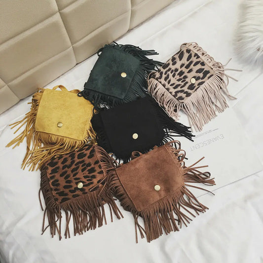 Kids Girls Handbags Coin Purse Shoulder Bags - Tassel Mini Messenger Bag
