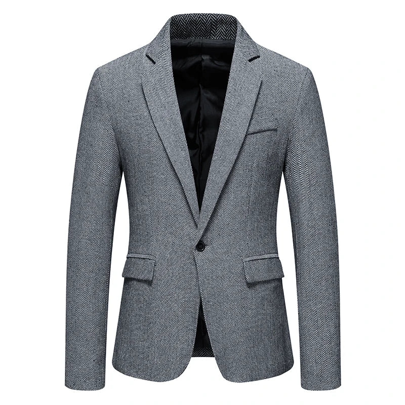 Men Single Button Suit Blazer