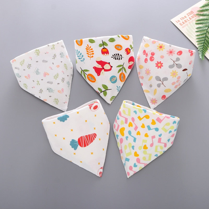 5Pcs/Set Cotton Baby Bibs