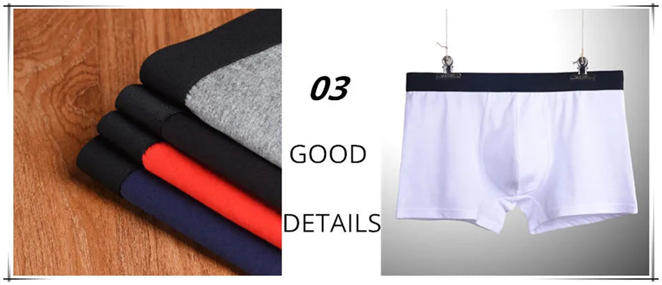 4pcs/lot Men's Underwear Boxers Breathable Cotton Underpants Comfortable Shorts Boxer