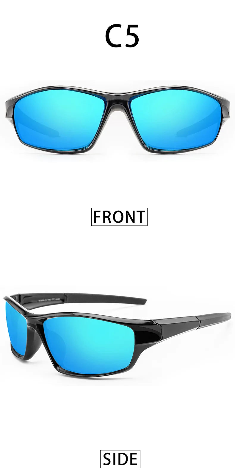 Square Polarized Cycling Sunglasses - Gradient Mirror UV400 for Women & Men
