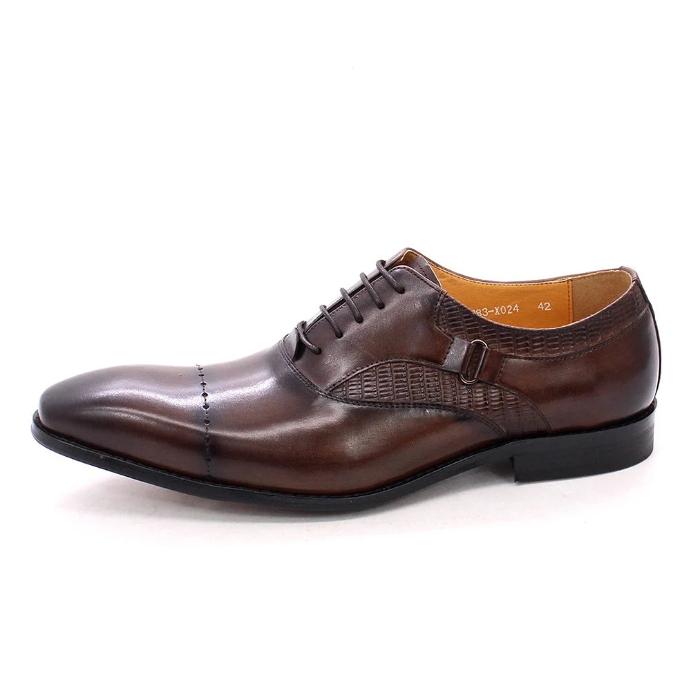 Men's Genuine Calfskin Oxford Dress Shoes - Cap Toe