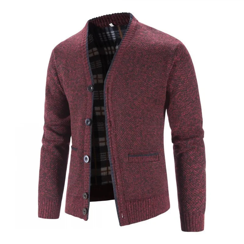 Men's Knitted Cardigan Sweater Coat - Winter Thicker Slim Fit Jacket