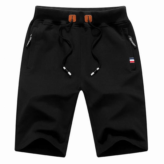 Men's Casual  Cotton Solid Boardshort Bermuda Drawstring Elastic Waist  Shorts