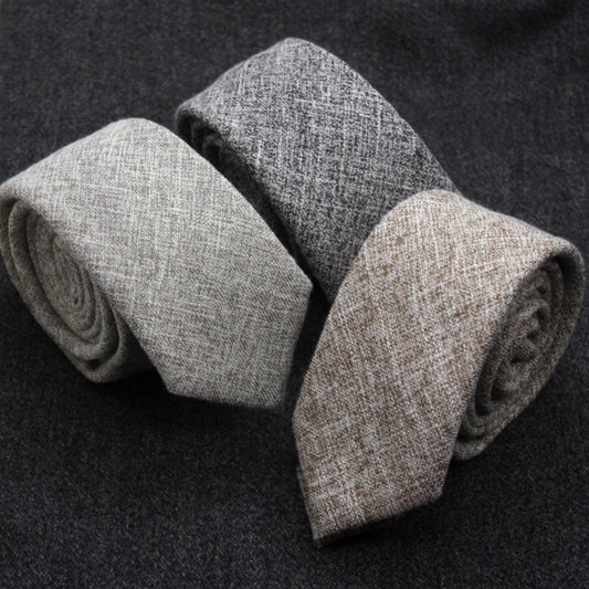 Men Unisex 6cm Cotton Versatile Tie