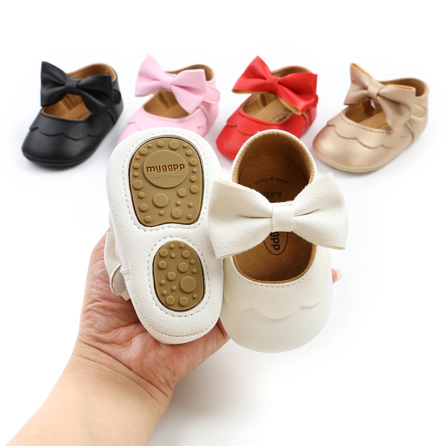 Newborn Baby Girls Boys Crib Shoes 0-18M - Bowknot Soft Sole Shoes