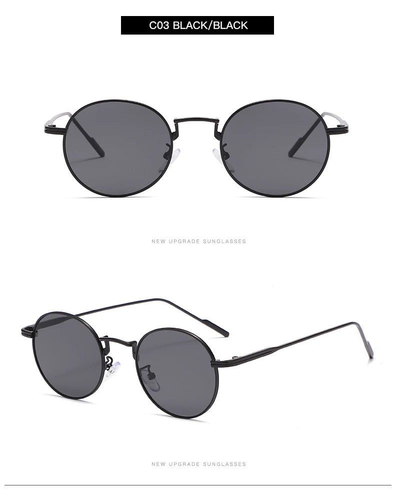 Fashion Round Vintage Sunglasses - Gradient Retro Alloy Unisex Eyewear
