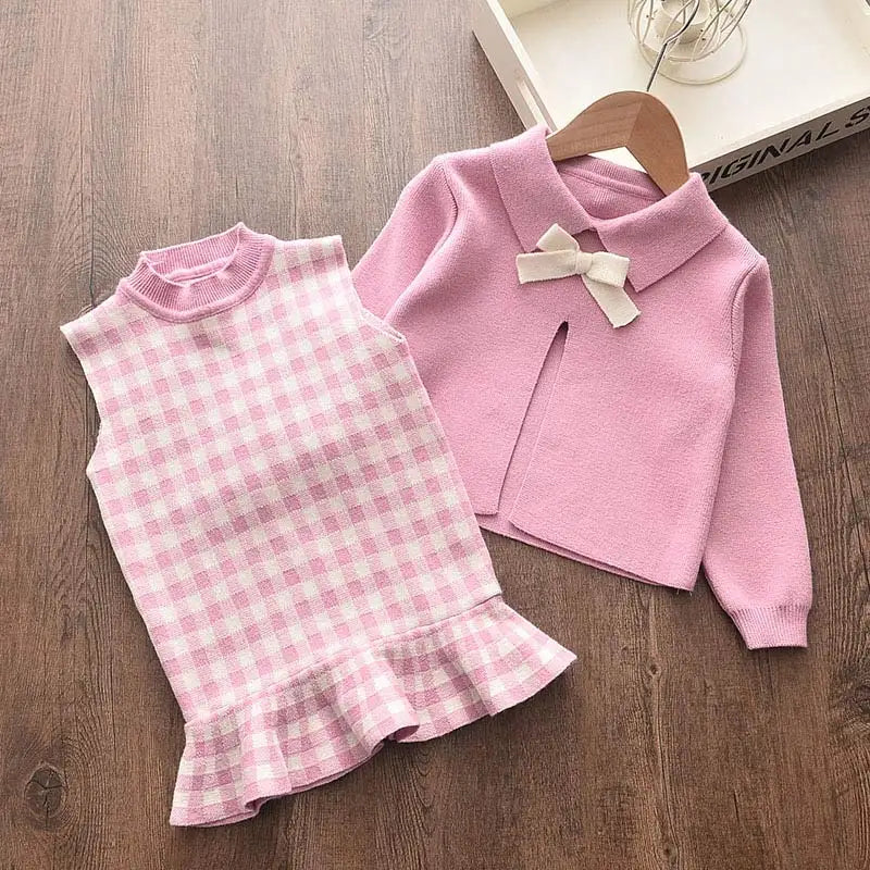 Children's Girl's Knitted Sweet Outfit Set