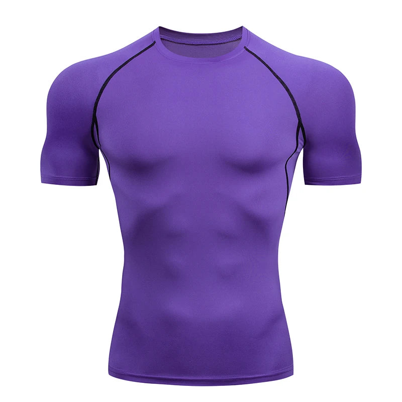 Men's Running Compression Quick Dry  Fitness Tight Sportswear Gym Sport Short Sleeve Shirt
