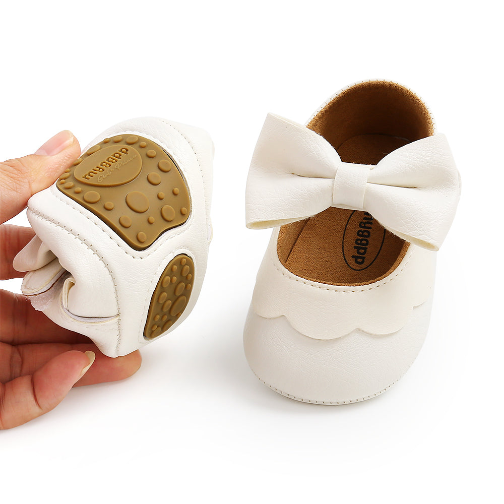 Newborn Baby Girls Boys Crib Shoes 0-18M - Bowknot Soft Sole Shoes