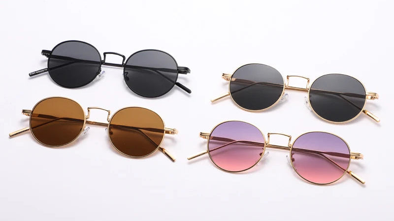 Fashion Round Vintage Sunglasses - Gradient Retro Alloy Unisex Eyewear