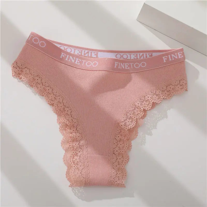 Women's Cotton Lace Low Waist Underwear Thongs G-String Lingerie