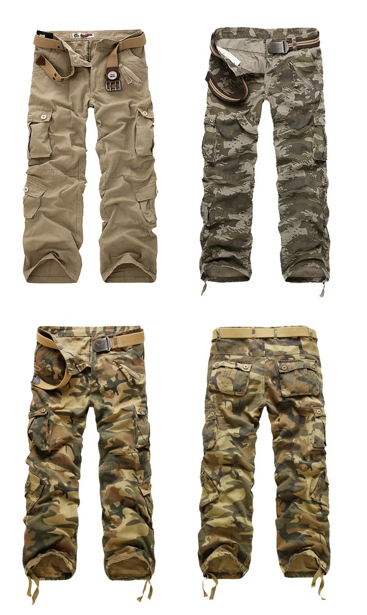 Men's Cargo Pants Camouflage Trousers Military Pants ( No Belt)