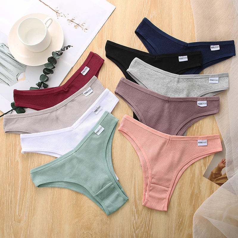 Women's Cotton Underwear Set - 5 Pack Brazilian Low-Rise T-Back Panties