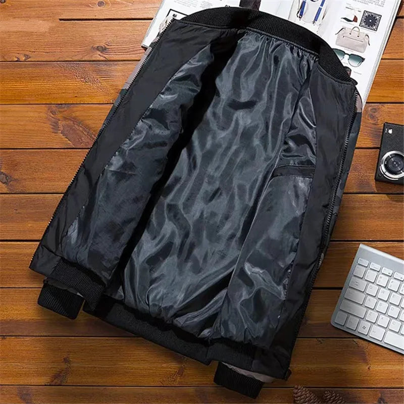 Men's Camouflage Bomber Jacket - Thick Warm Military Windbreaker Parka for Winter