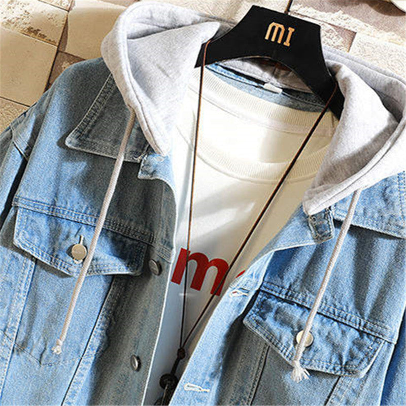 Men's Turn Down Collar Denim Jacket