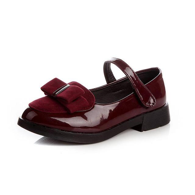 Girl's Patent Leather Bow-knot Shoes